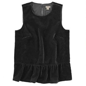 J.Crew Women's Peplum Velvet Tank SIZE 0 (XS)